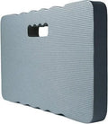 Plastic EVA garden kneeler pad in blue colour with integrated handle, showing dimensions.