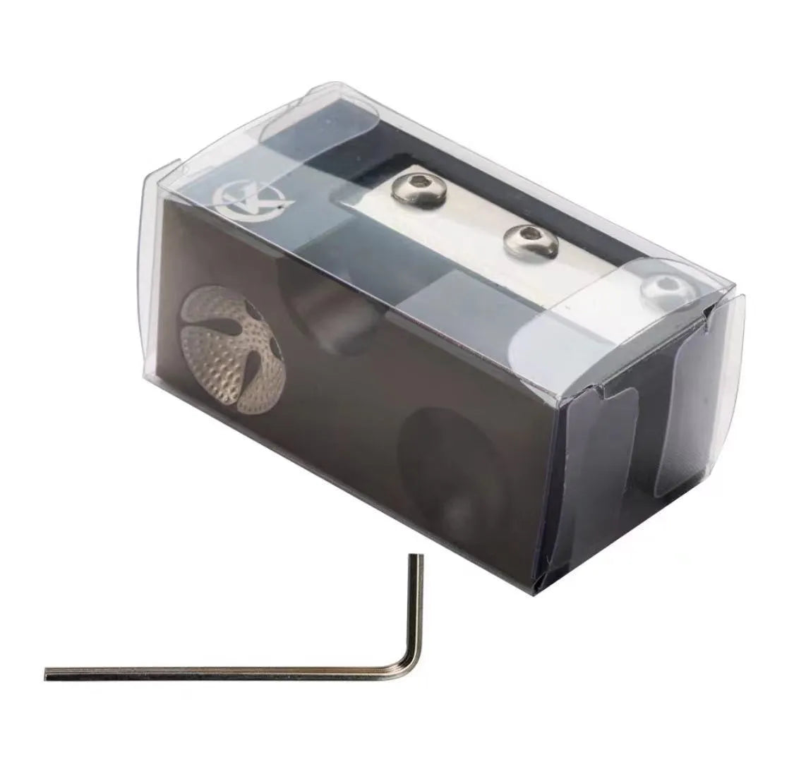 Black all-metal billiard rod head repair device for leather cue tip maintenance