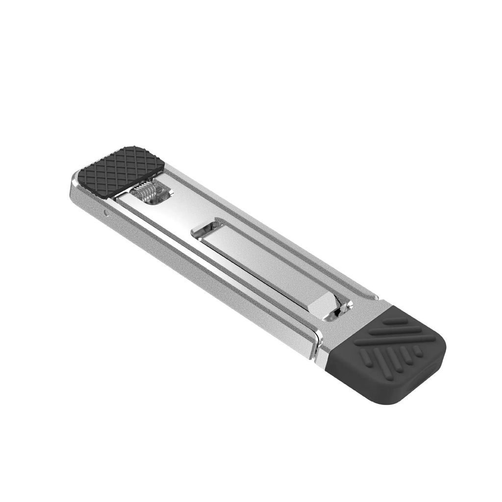 Small silver alloy folding mobile phone holder with horizontal and vertical bracket support