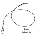 Set of 10 green steel wire fishing leaders with double buckle pins showing 54cm length measurement