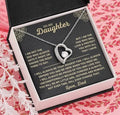 Hollow heart-shaped pendant necklace in silver or gold finish with gift box and card.