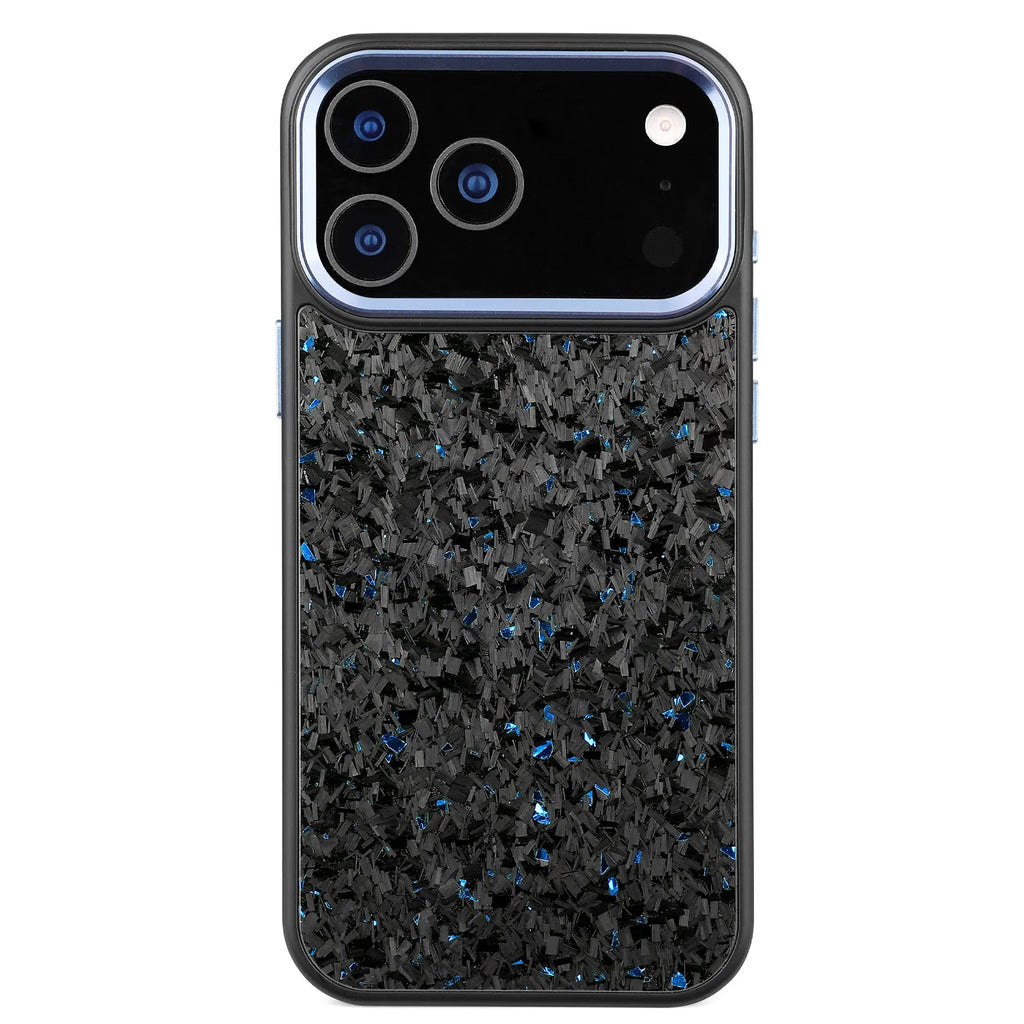 Small grain phone case for iPhone 17 in blue, showing textured back and camera cutout