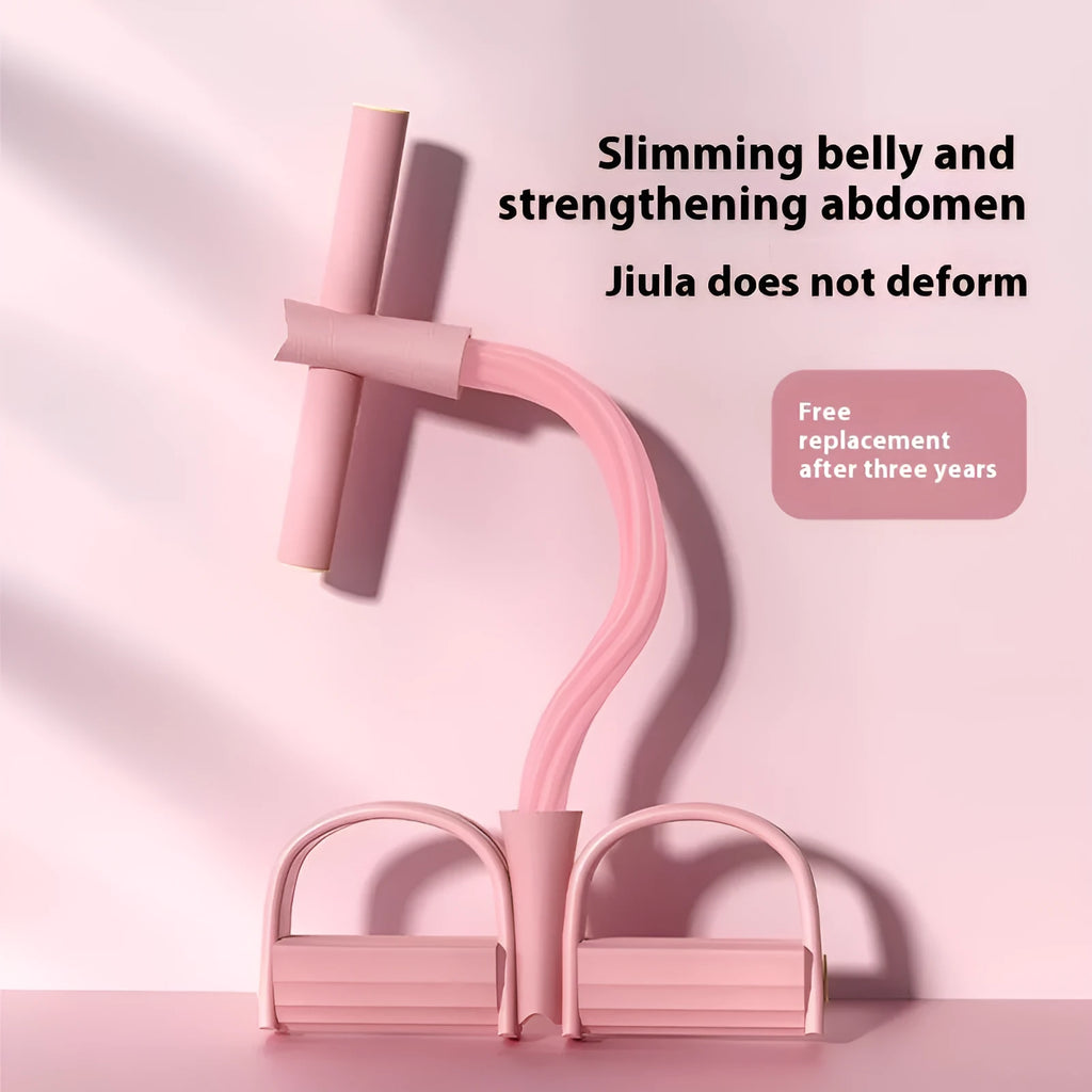 Purple TPR waist slimming pedal with adjustable puller rope for home abdominal and arm exercises