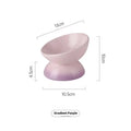 Ceramic cat bowl with oblique mouth rim, large capacity wide diameter pet tableware in gradient colour