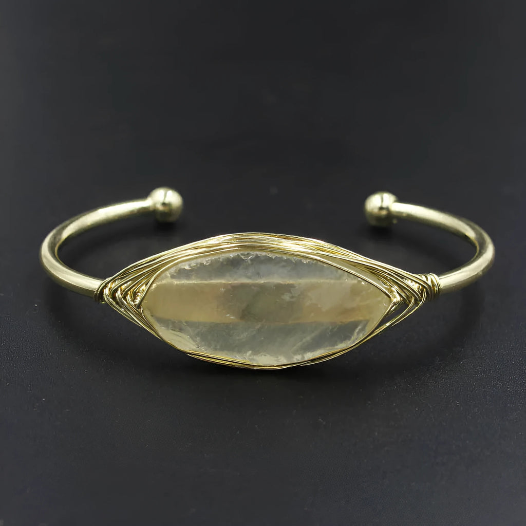 Natural raw gemstone ethnic bracelet with 8mm amorphous stones in nine colour variations