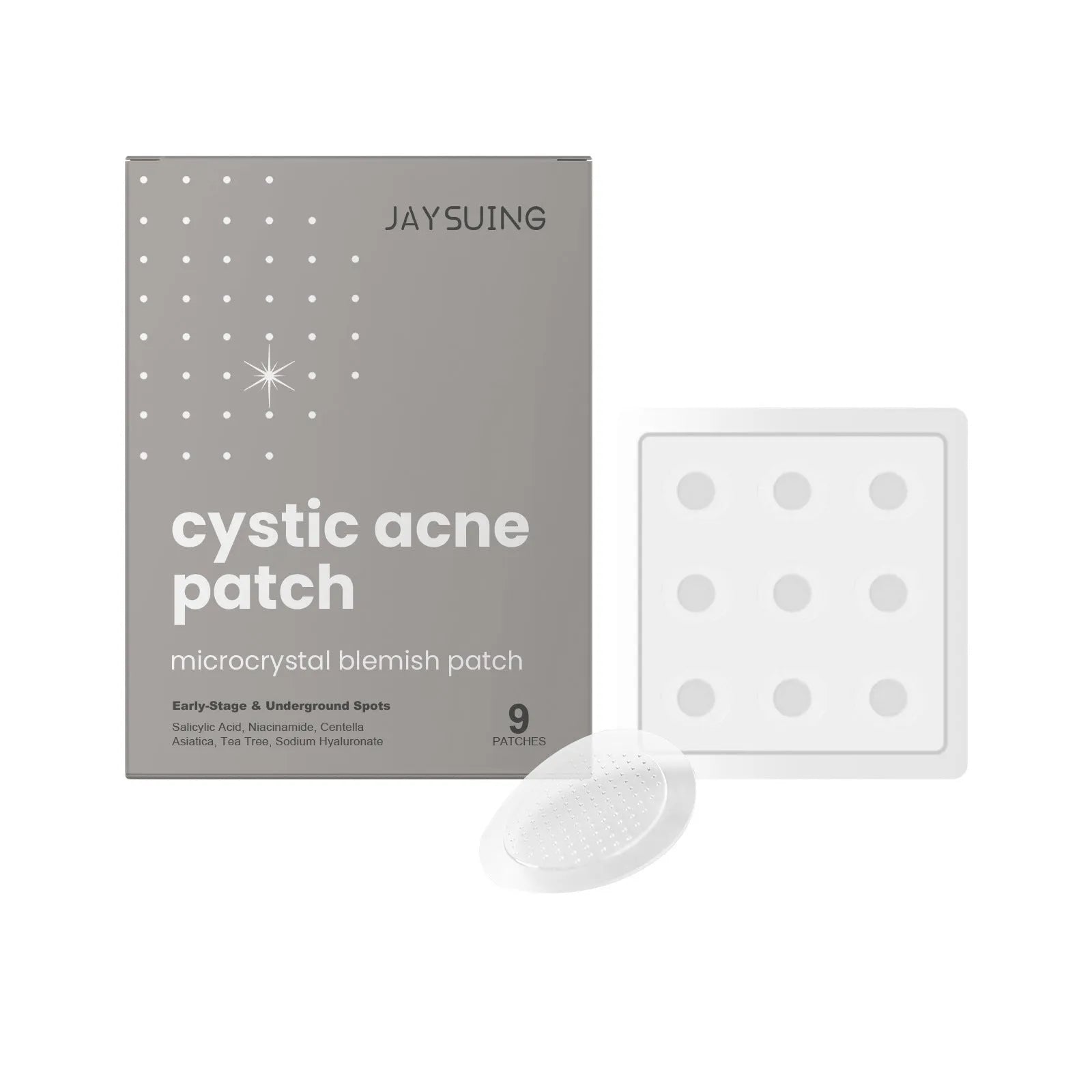 Acne repair micro needle patches package containing 9 patches for spot treatment