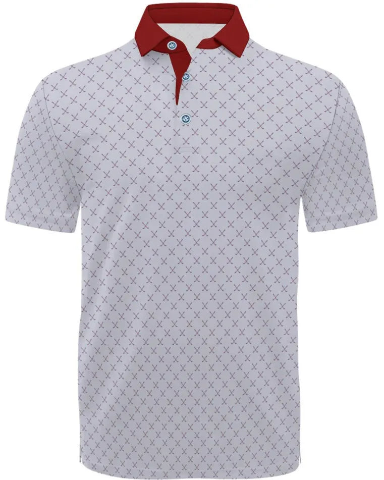 Men's 3D printed short sleeve top with zip decoration in Japanese retro style