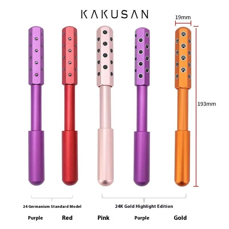 Germanium stone lifting facial roller stick 19x172mm non-powered household massager in purple highlight finish