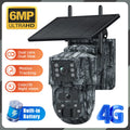 6MP solar surveillance camera with IP66 rating, dual screen, and ceiling mount for outdoor use
