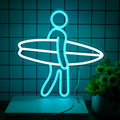 Surfer neon sailboat acrylic plate wall decoration with 5V LED, IP65 waterproof, for indoor and covered outdoor use