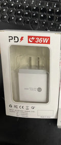 20W PD and Quick Charge 3.0 multi-port fast charging head in black or white