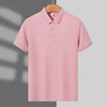 Summer work polo shirt with ice ion collar in chemical fibre blend fabric, loose fit short sleeve design