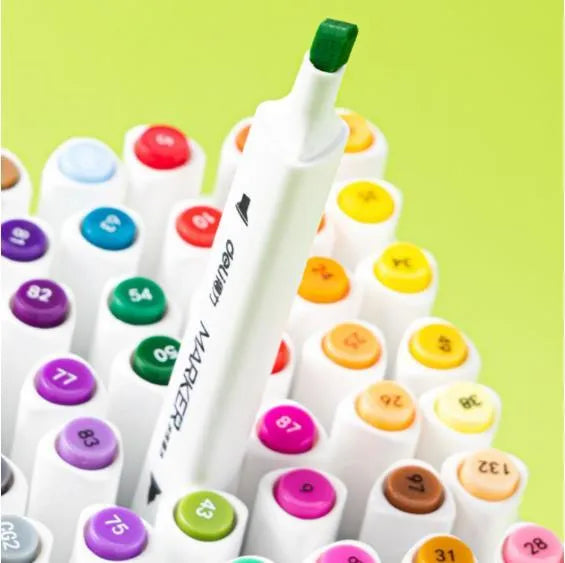 Quick-drying opaque double-head watercolour pens with elastic soft pen head, 150mm, in various colours