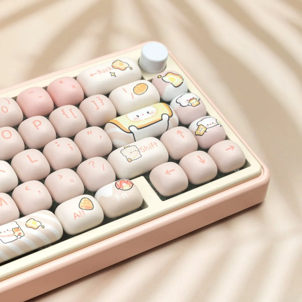 MOG Steamed Bread Bear mechanical keyboard key cap set with PBT construction and thermal sublimation printing