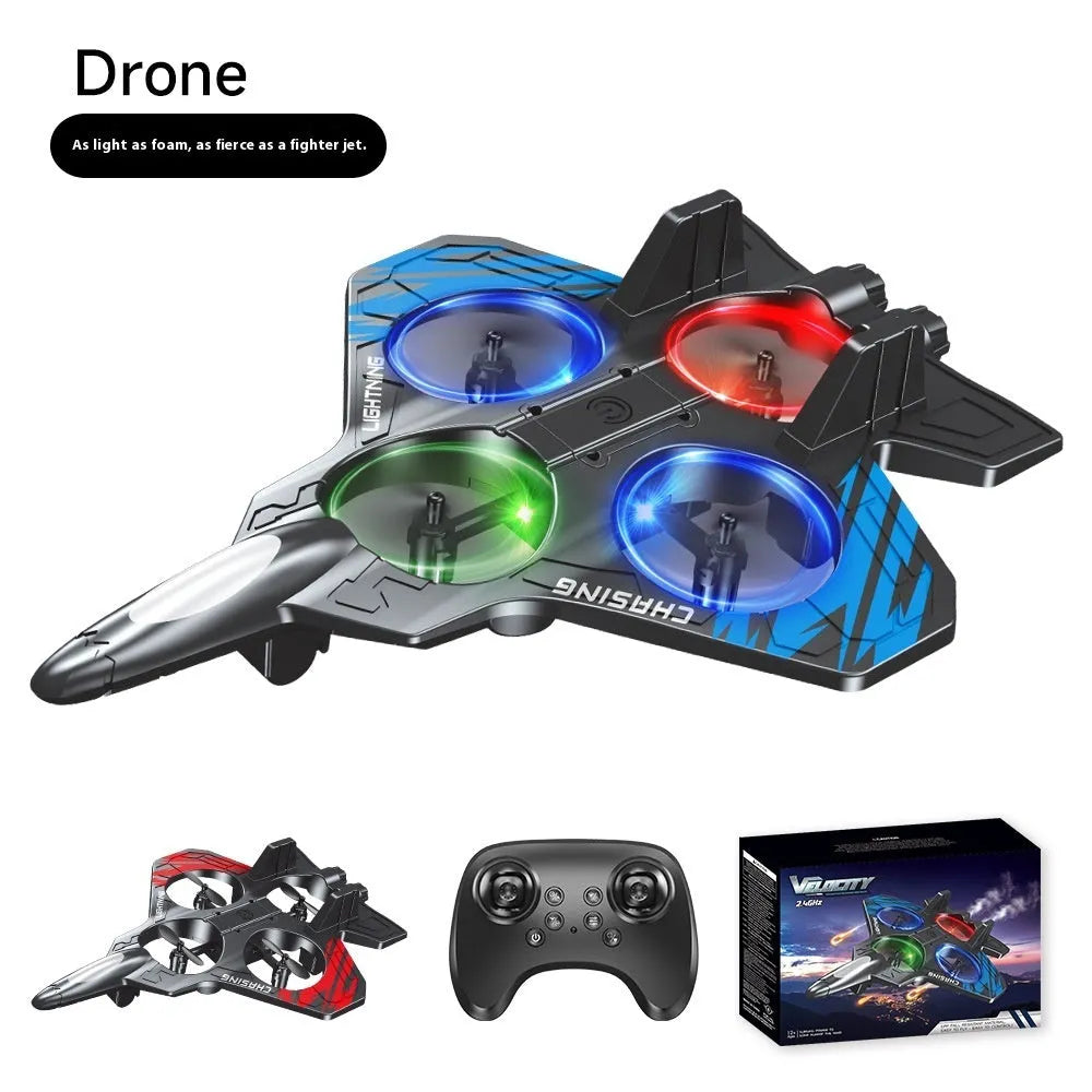 E72 foam remote control toy airplane in blue with gesture recognition and multiple battery options