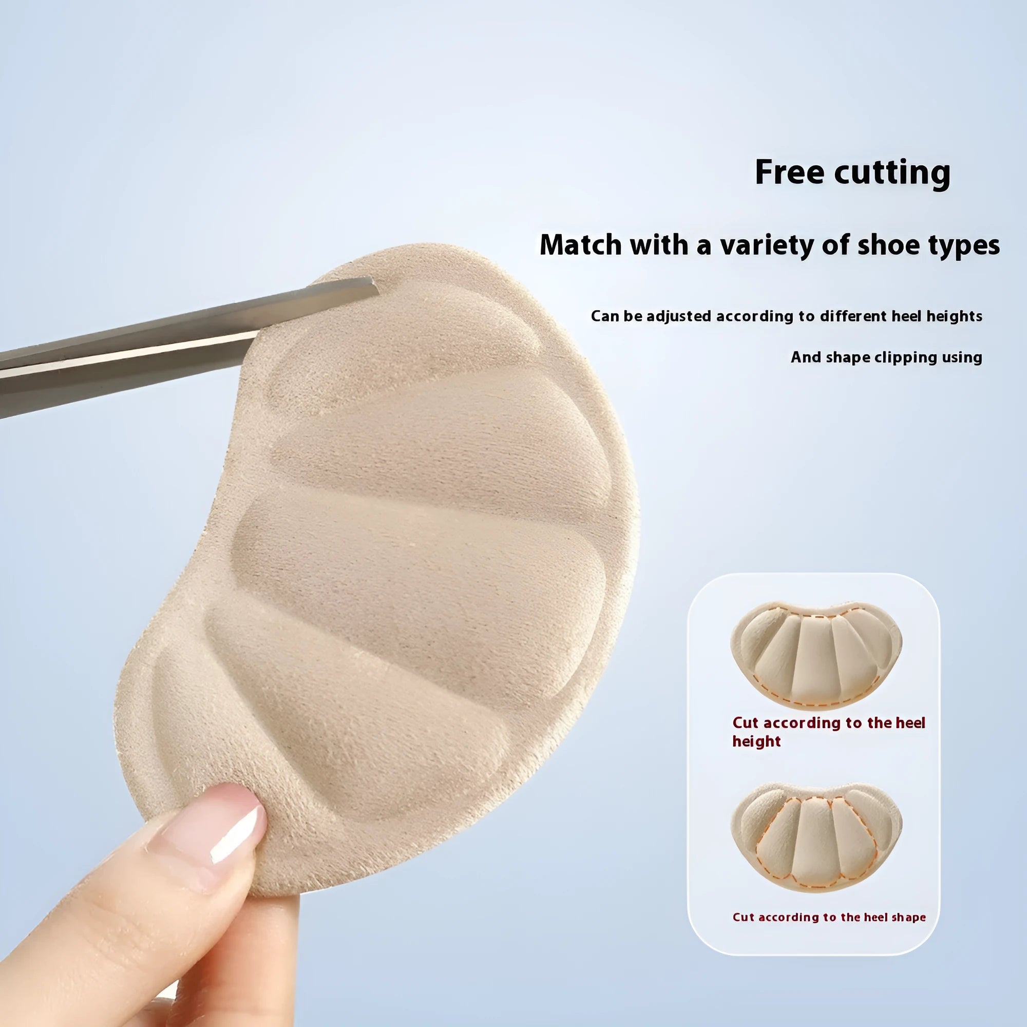 Camel colour anti-blister sneaker heel stickers with suede cushioning measuring 9.3x6cm