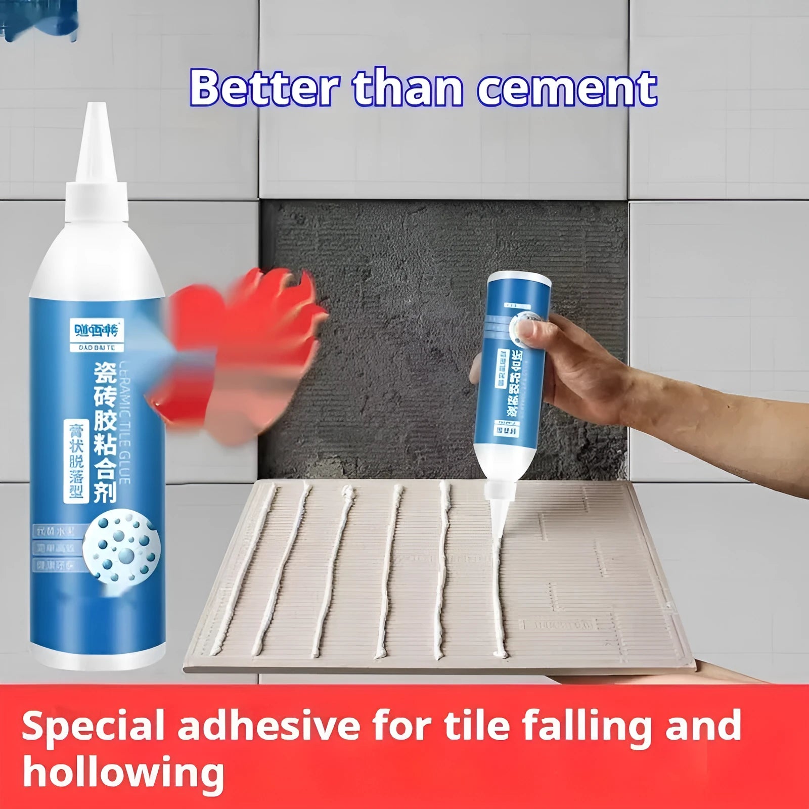 Tile adhesive injection repair strong adhesive in 280g, 360g, 500g capacities for shedding tile repair