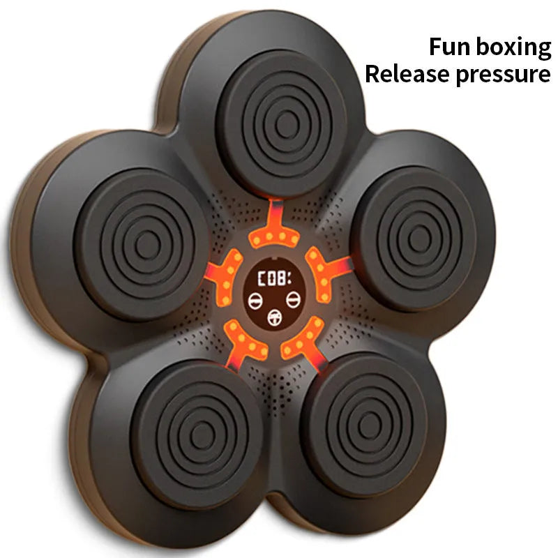 Freestanding ABS boxing target for children and adult training, shown with optional adult or children's gloves.