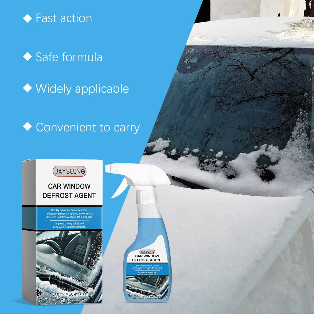 250ml car window defrosting compound bottle, 8.6 x 16.4cm, for windshield ice and frost removal