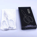 Pair of stainless steel kitchen scissors with non-slip handle, for cutting chicken bone and seafood, in silver