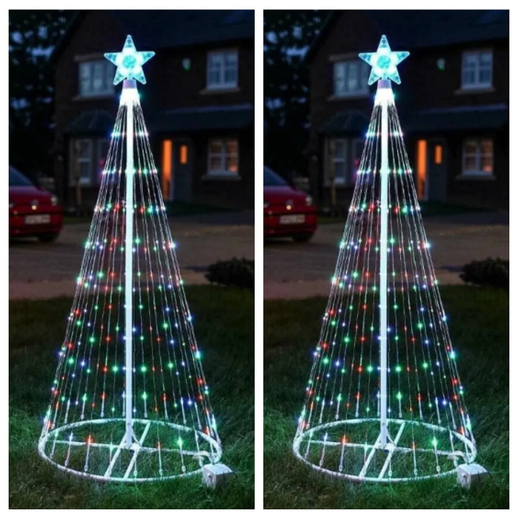 Multi-colour LED animated outdoor Christmas tree lights for garden decoration