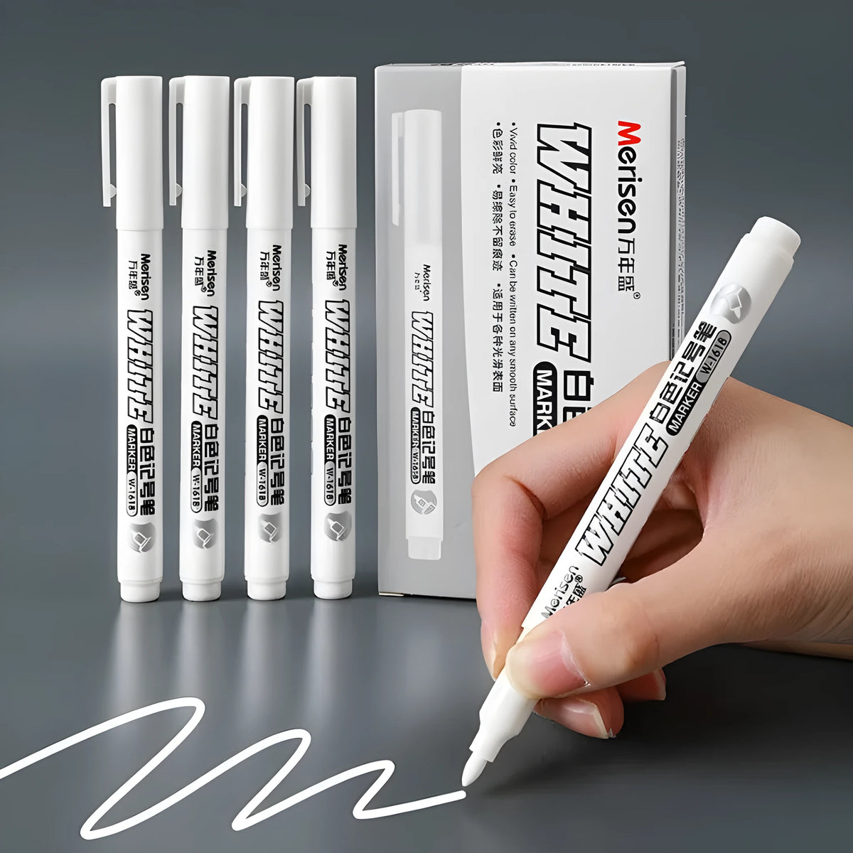 14cm white oil-based painting pen with single head and 2.8mm white marker refill option for craft and DIY use