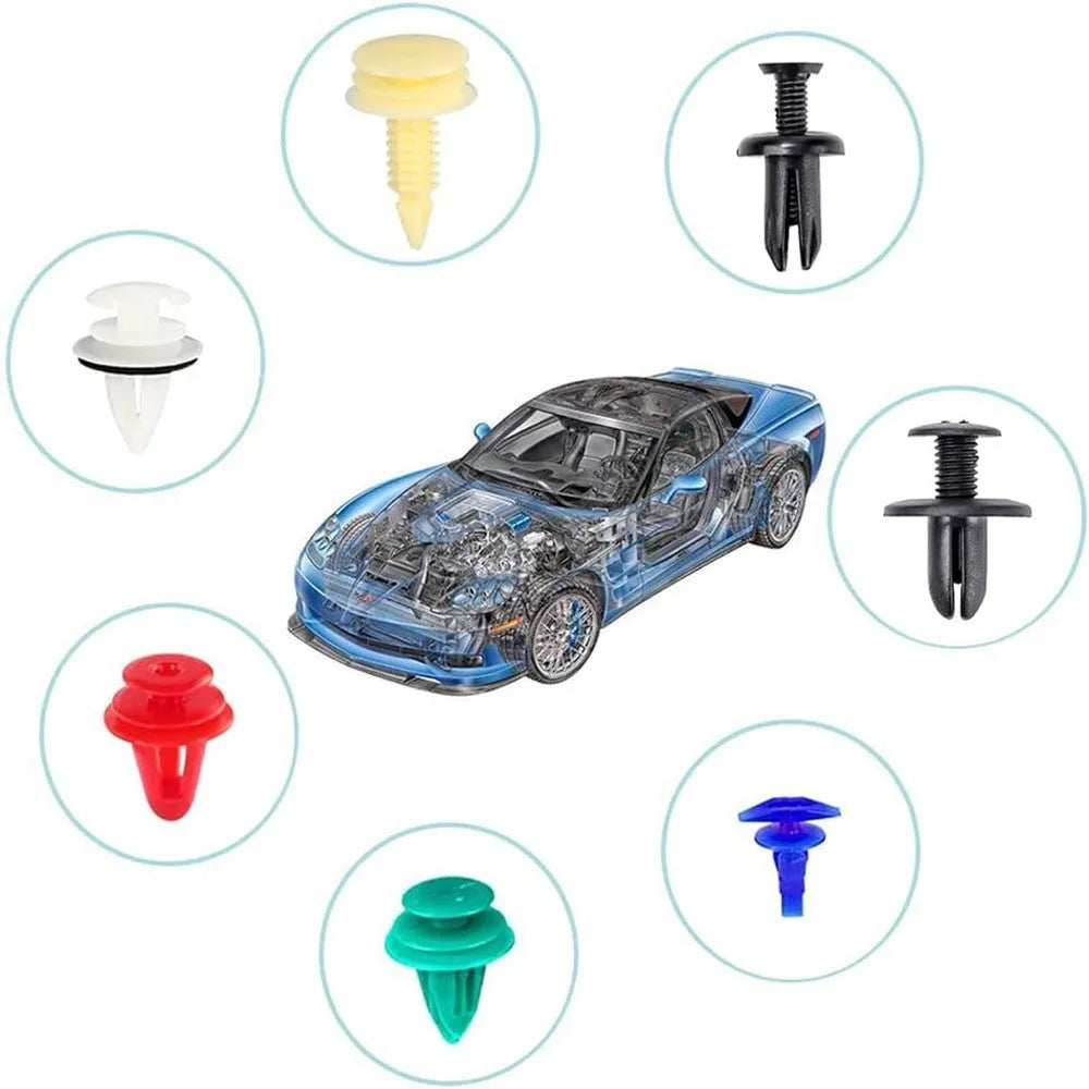 925PCs boxed buckle set with 26 kinds of universal car fasteners and tools