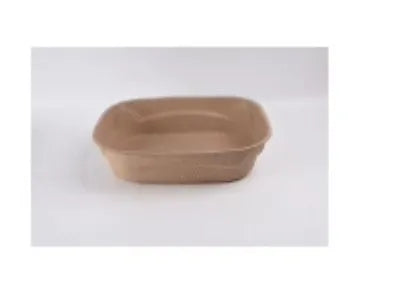 Brown disposable cat litter box with waterproof lining showing three size options for small pets