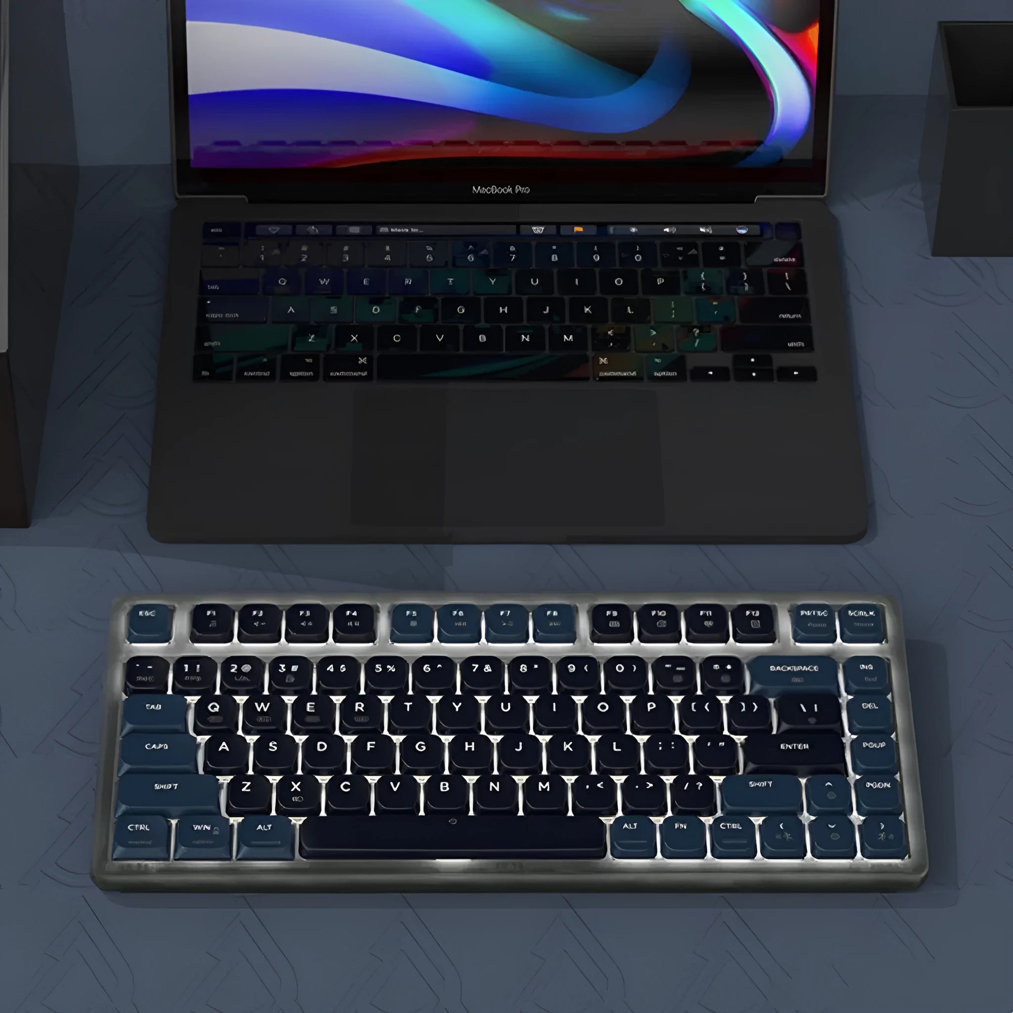 AJAZZ AK832PRO three-mode mechanical keyboard with colour screen and RGB lighting in green or tea colour