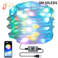Bluetooth graffiti point control symphony light string in plastic, picture colour, 100 LED or 50 LED options