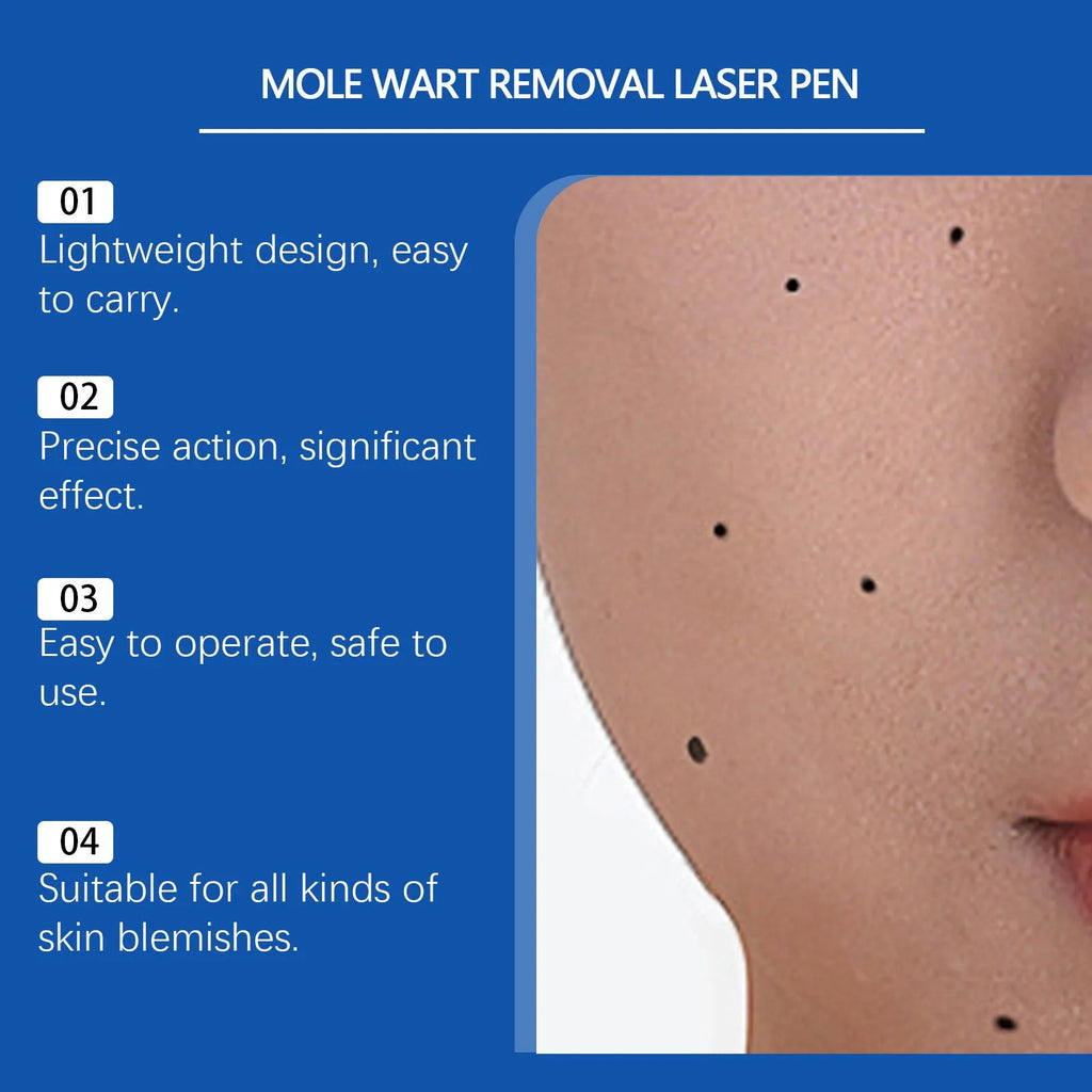 Handheld mole wart removal laser pen device with ABS plastic housing