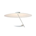 Modern round iron ceiling lamp with a white finish, mounted flush against a ceiling.