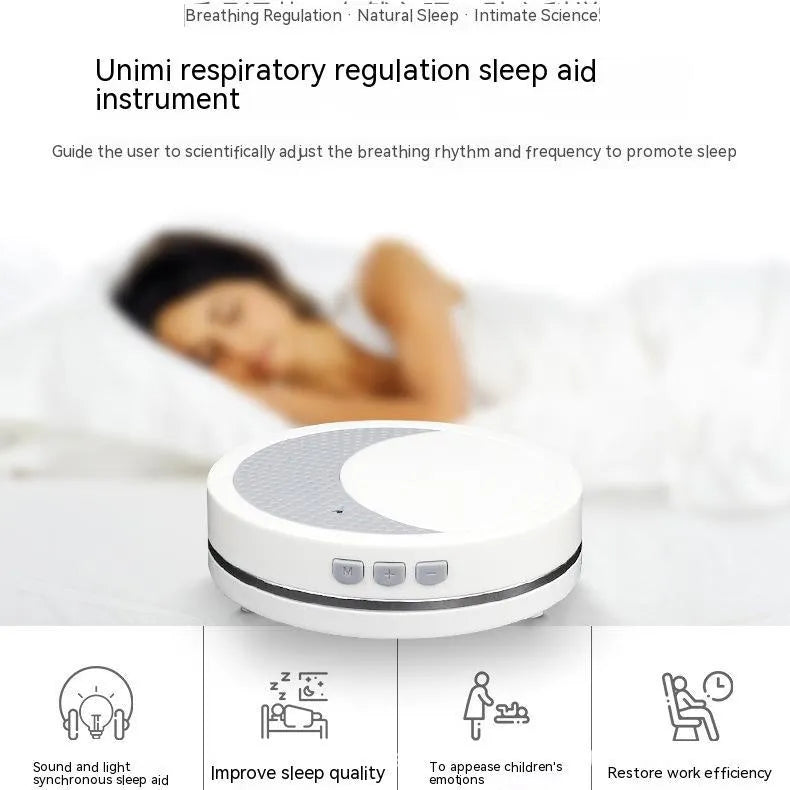 White USB-powered sleep aid instrument with timer and music functions for decompression.