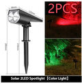 Decorative geometric solar spotlight for outdoor garden lawn with 2LED colourful light