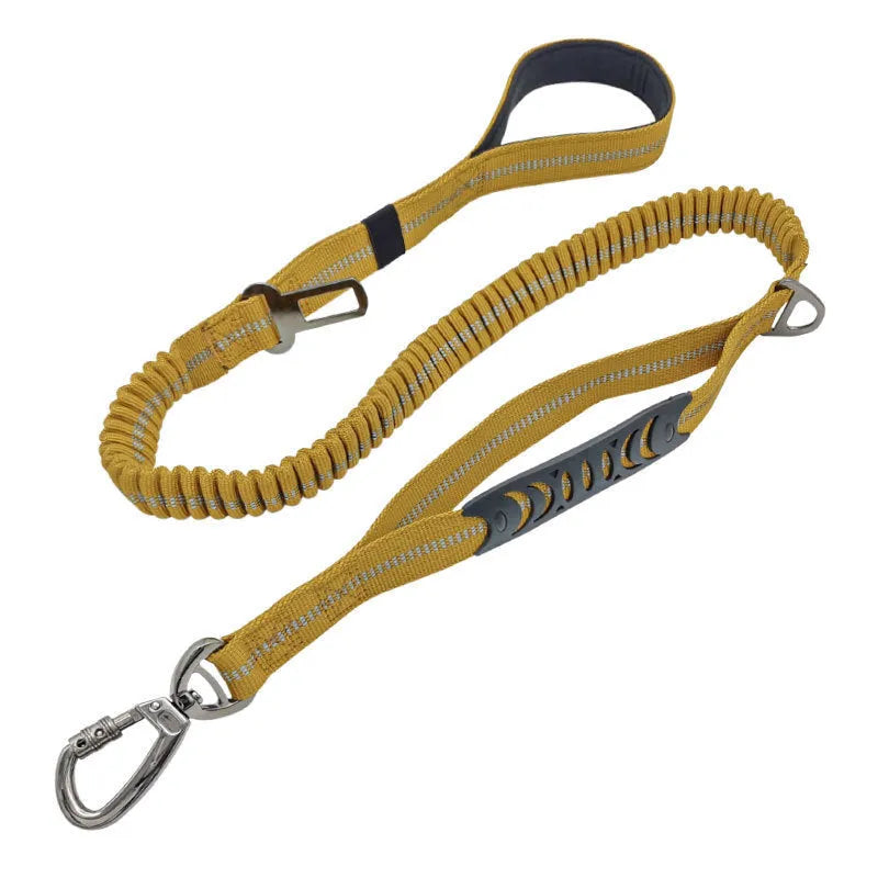 Polyester car traction dog leash with big hook hand holding rope, 2.5 x 135 cm, in black, purple, army green or orange