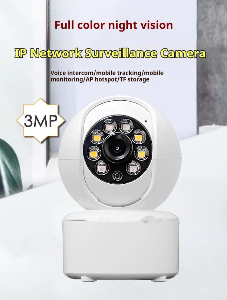 1080p HD panoramic home security camera with ceiling mount and dual-light night vision