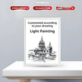Hand-painted luminous decorative painting in original wood solid frame with touch charging and three-colour adjustment