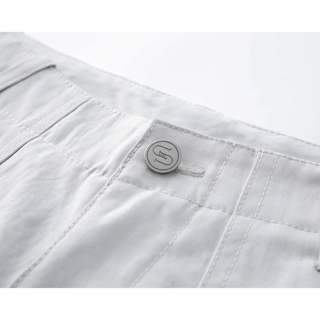 Men's Japanese retro loose casual shorts in polyester, available in white khaki black gray, sizes M to XXL