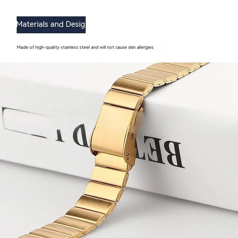 Stainless steel watch strap 202 x 17mm with brushed finish, available in silver gold rose gold and black for Apple Watch