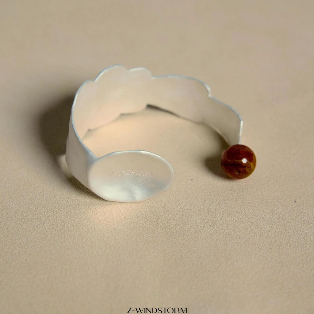 Alloy ring and bracelet set with diamond shape and small round spoon stewed pork motif.