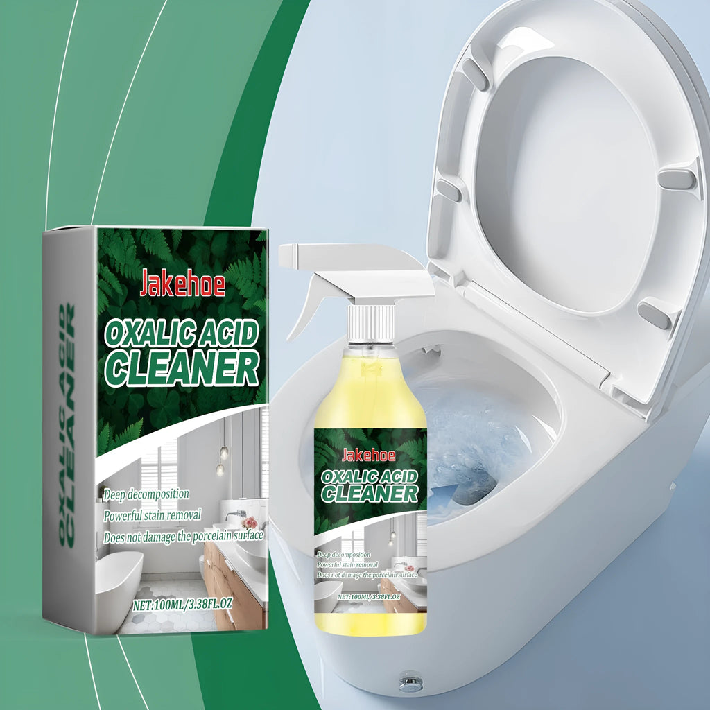 Oxalic acid toilet cleaner 100ml bottle with blue label, measuring 9.3 by 11.8 cm