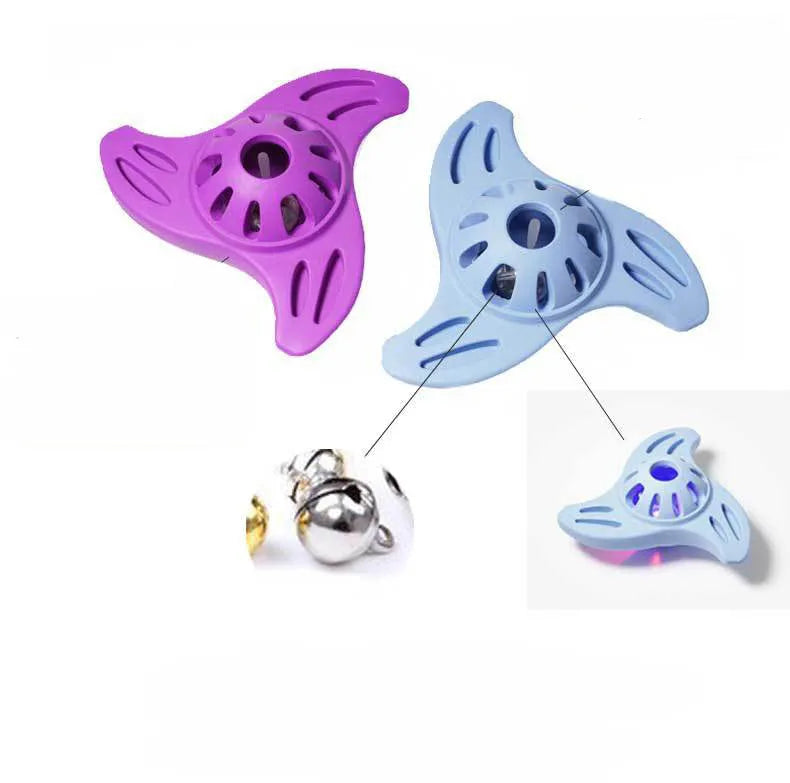 Blue durable plastic boomerang-shaped molar chew toy for medium and large breed dogs.