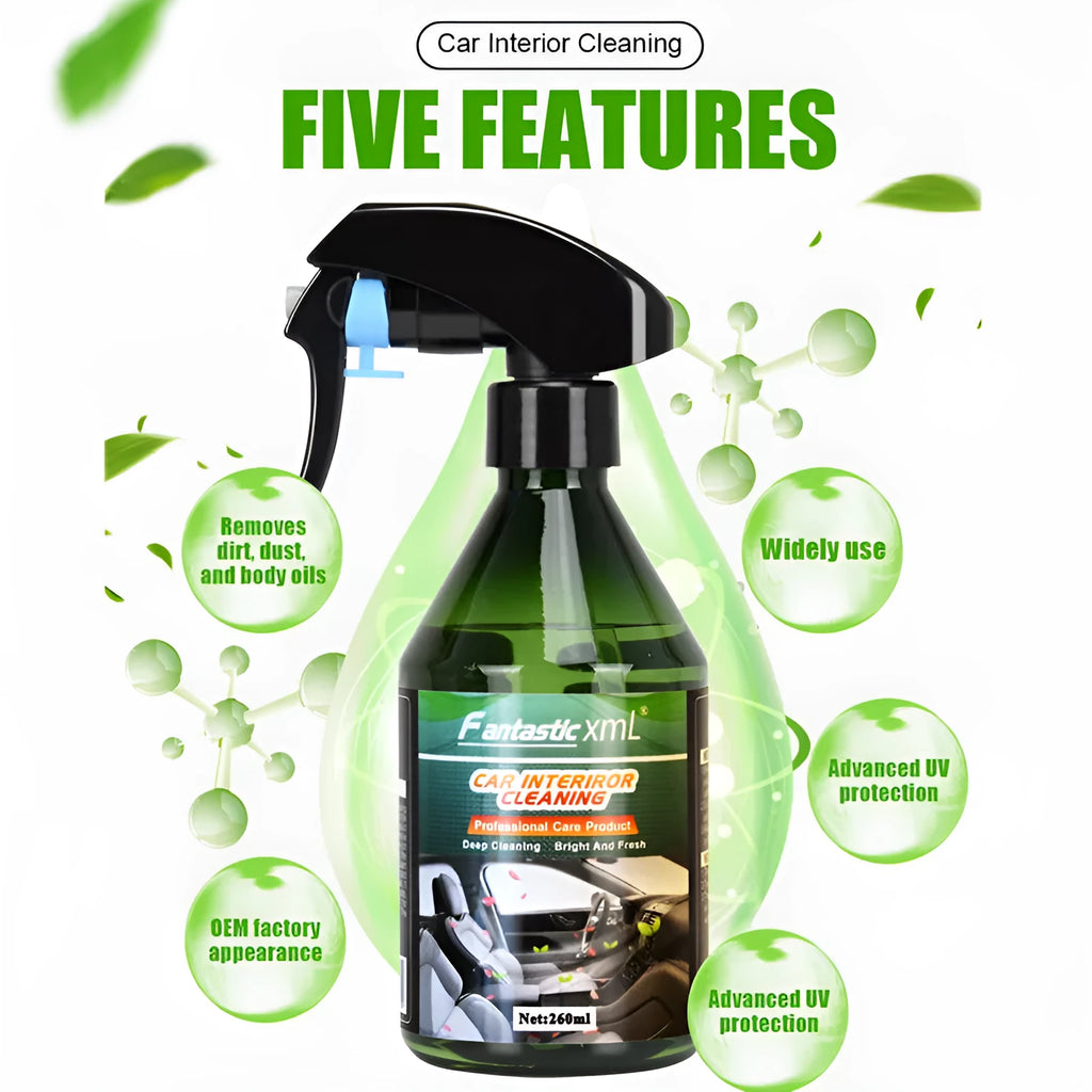 Car interior foam cleaner 260ml bottle for seats carpets headliner
