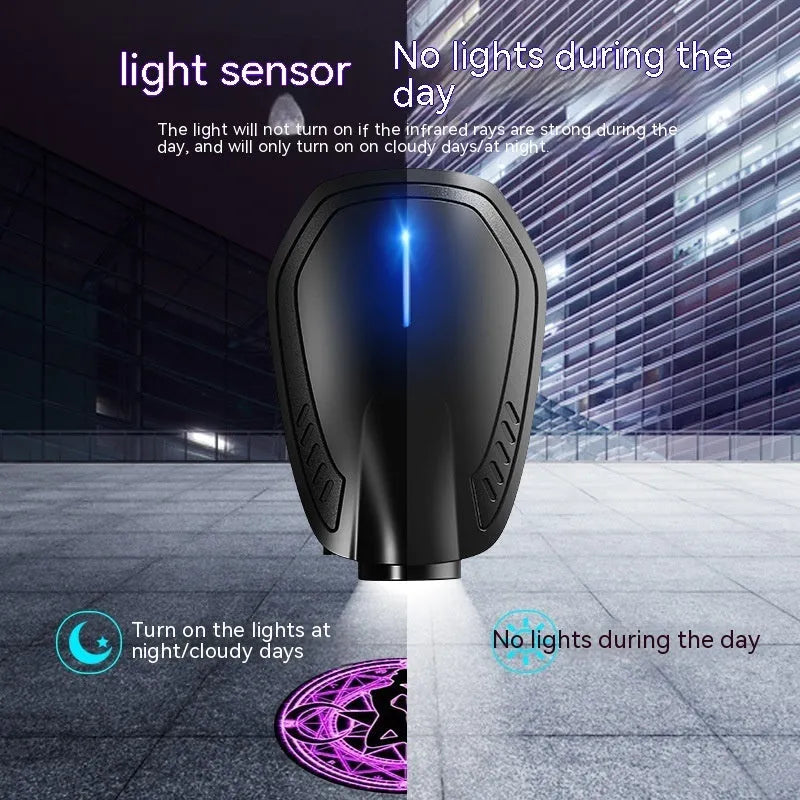 F2 Rechargeable Wireless Car Welcome Light in black with ABS housing
