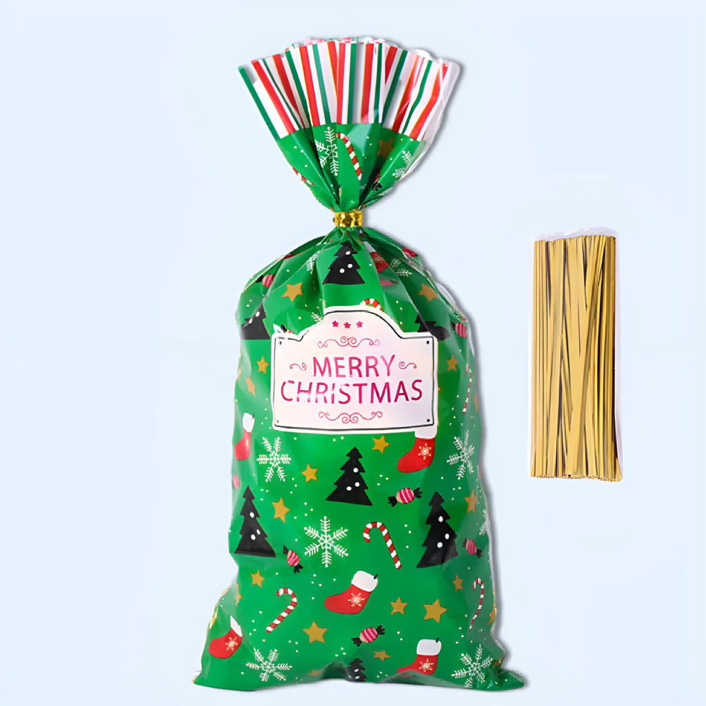 Christmas OPP flat packing bag, 13x27cm, 50 per pack, in Christmas Bag A and B colours