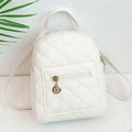 Hard square girls backpack with embroidered floral design in pink colour.