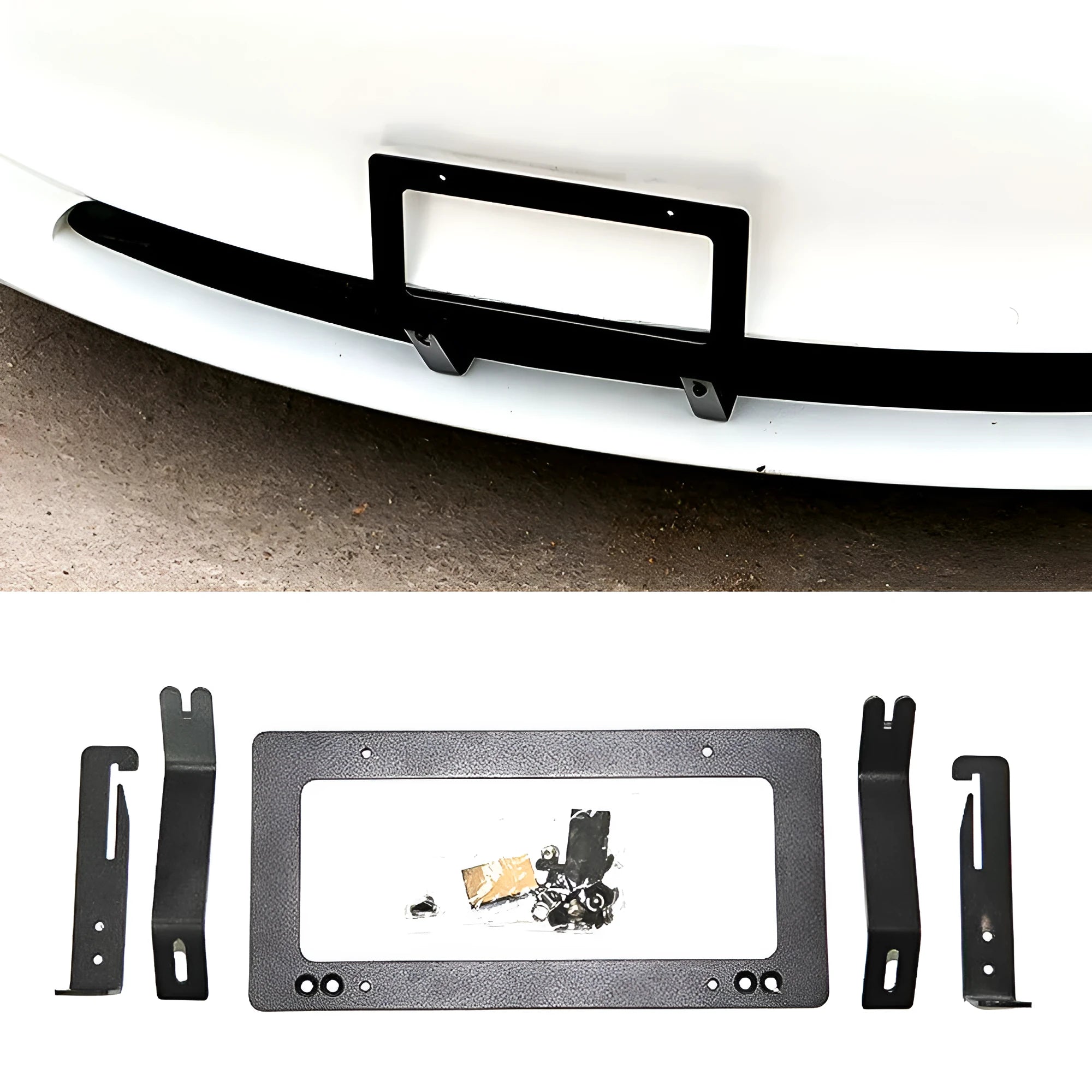 American-style license plate bracket in brushed aluminium alloy for Tesla Model 3 and Model Y
