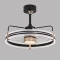 Modern ceiling fan light with remote control, ABS blades, and acrylic lampshade in black finish