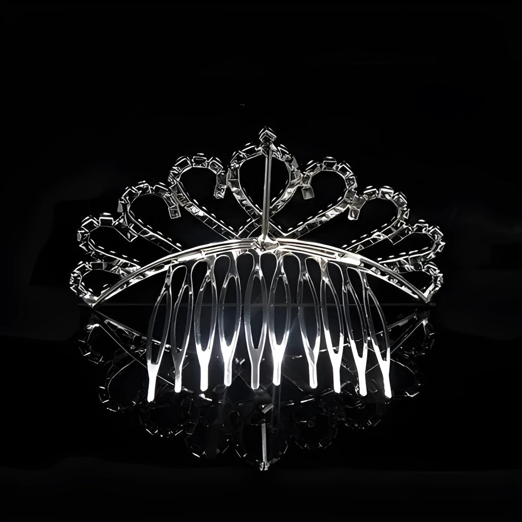 White rhinestone bridal crown headdress for women's wedding ceremony use