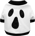 Orange and white dog skeleton costume sweatshirt with ribbed collar on small dog